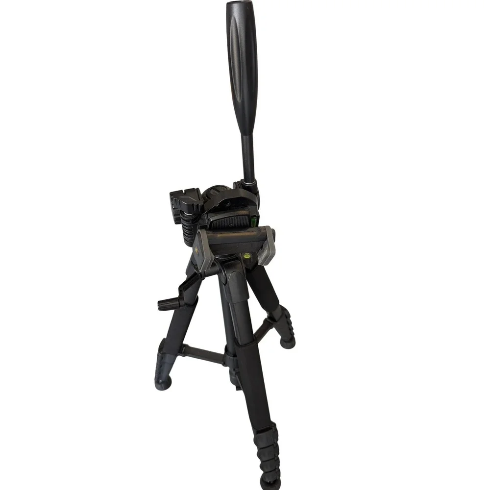 Universal Adjustable Camera Smartphone Tripod Black Aluminum 3-Way Pan Head